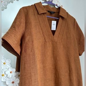 Banana Republic Cruz Linen Maxi Shirtdress NWT Size M